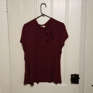 Modcloth Burgundy Knot Top 2x